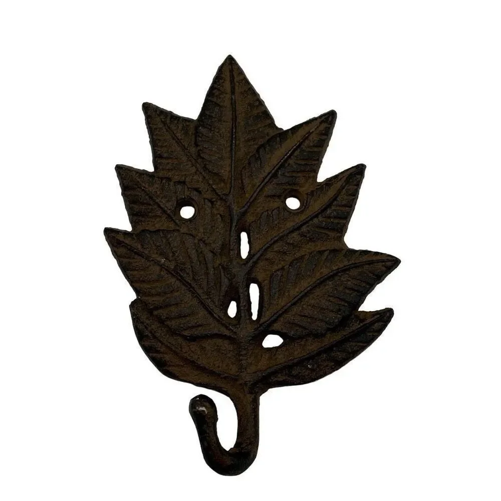 Metal Cast‎ Iron Leaf Wall Hook 6” X 4”